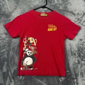 Bossini Kids T-Shirt Boys 130 Red Kung Fu Panda DreamWorks Graphic Tee